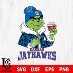 Kansas Jayhawks Boujee Grinch Leopard Christmas Cut Files Cricut, Svg Dxf Eps Png file, Digital download , Silhouette