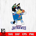 Kansas Jayhawks Christmas Bluey Bandit Heeler Cut Files,Bluey Cricut,Christmas Svg , Bluey svg , Digital Download, dxf eps png pdf file