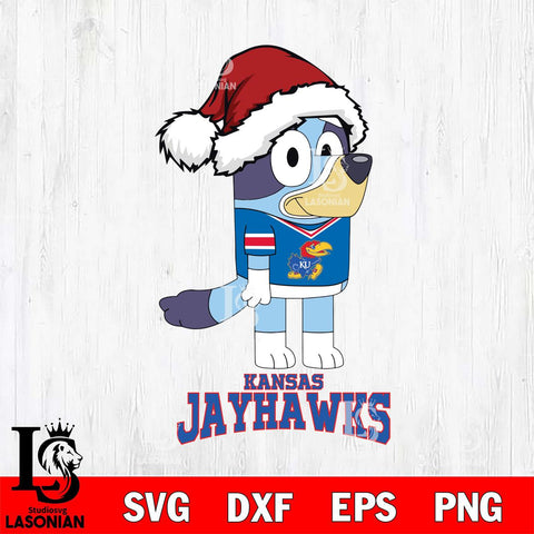 Kansas Jayhawks Christmas Bluey Hat Cut Files,Bluey Cricut,Christmas Svg , Bluey svg , Digital Download, dxf eps png pdf file