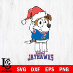 Kansas Jayhawks Christmas Bluey Jack Sport Cut Files,Bluey Cricut,Christmas Svg , Bluey svg , Digital Download, dxf eps png pdf file