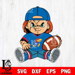 Kansas Jayhawks Chucky Horror 3 Svg Eps Dxf Png File, NCAA svg, Digital Download, Instant Download