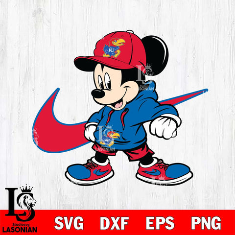 Kansas Jayhawks Cool Mickey Mouse Svg Eps Dxf Png File, NCAA svg, Digital Download, Instant Download