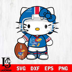 Kansas Jayhawks Cute Hello Kitty Football 3 Svg Eps Dxf Png File, NCAA svg, Digital Download, Instant Download