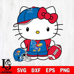 Kansas Jayhawks Cute Hello Kitty Football 4 Svg Eps Dxf Png File, NCAA svg, Digital Download, Instant Download