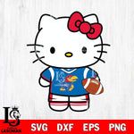 Kansas Jayhawks Cute Hello Kitty Football 8 Svg Eps Dxf Png File, NCAA svg, Digital Download, Instant Download