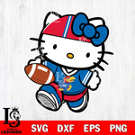 Kansas Jayhawks Cute Hello Kitty Football 9 Svg Eps Dxf Png File, NCAA svg, Digital Download, Instant Download