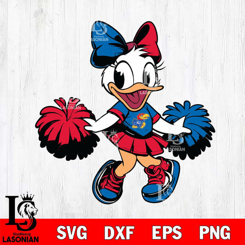 Kansas Jayhawks Daisy Duck Cheerleader Svg Eps Dxf Png File, NCAA svg, Digital Download, Instant Download