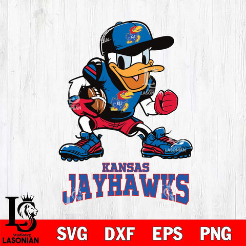 Kansas Jayhawks Donal Duck Disney, Svg Eps Dxf Png File, Digital Download