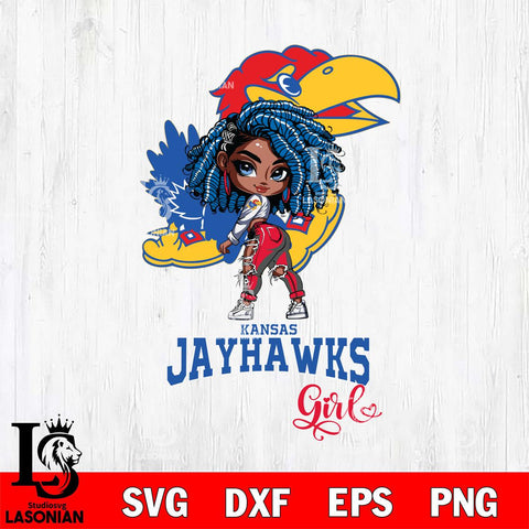 Kansas Jayhawks Fan Girl Svg Eps Dxf Png File, Digital Download, Instant Download