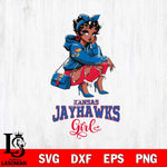 Kansas Jayhawks Fashion Black Fan Girl Betty Boop, Svg Eps Dxf Png File, Digital Download