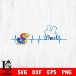 Kansas Jayhawks Father Heart Beat Svg Eps Dxf Png File, Digital Download, Instant Download