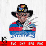 Kansas Jayhawks Freddy Krueger Horror Halloween Svg Eps Dxf Png File, NCAA svg, Digital Download, Instant Download