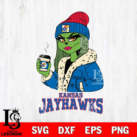 Kansas Jayhawks Girls Grinch Bougie Svg Eps Dxf Png File, Digital Download, Instant Download