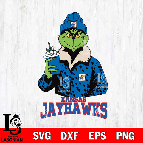 Kansas Jayhawks Grinch Christmas Cut Files Cricut, Svg Dxf Eps Png file, Digital download , Silhouette