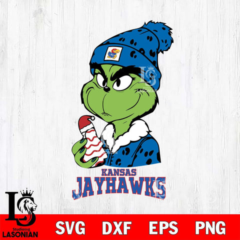 Kansas Jayhawks Grinch Tree Cake Svg Eps Dxf Png File, Digital Download, Instant Download