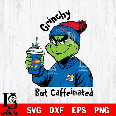 Kansas Jayhawks Grinchy But Caffeinated Svg Eps Dxf Png File, Digital Download, Instant Download