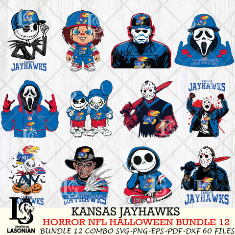 Kansas Jayhawks Halloween Bundle 12 SVG Svg Eps Dxf Png File, NCAA bundle svg, Digital Download, Instant Download