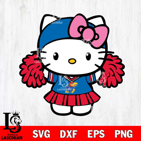 Kansas Jayhawks Hello Kitty Cheerleader 5 Svg Eps Dxf Png File, Digital Download, Instant Download