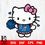 Kansas Jayhawks Hello Kitty Cheerleader 6 Svg Eps Dxf Png File, Digital Download, Instant Download