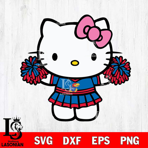 Kansas Jayhawks Hello Kitty Cheerleader 9 Svg Eps Dxf Png File, Digital Download, Instant Download