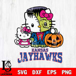 Kansas Jayhawks Hello Kitty Horror 10 Svg Eps Dxf Png File, Digital Download