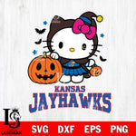 Kansas Jayhawks Hello Kitty Horror 1 Svg Eps Dxf Png File, Digital Download