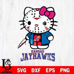 Kansas Jayhawks Hello Kitty Horror 3 Svg Eps Dxf Png File, Digital Download