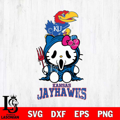 Kansas Jayhawks Hello Kitty Horror 4 Svg Eps Dxf Png File, Digital Download