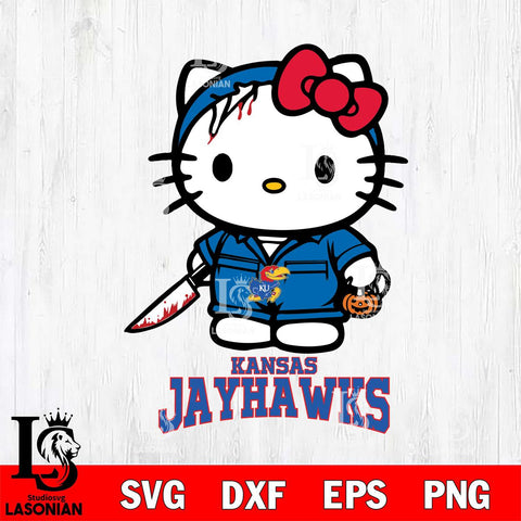 Kansas Jayhawks Hello Kitty Horror 5 Svg Eps Dxf Png File, Digital Download