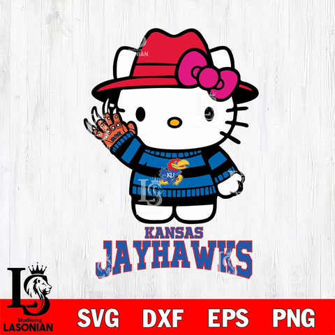 Kansas Jayhawks Hello Kitty Horror 6 Svg Eps Dxf Png File, Digital Download