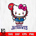 Kansas Jayhawks Hello Kitty Horror 7 Svg Eps Dxf Png File, Digital Download