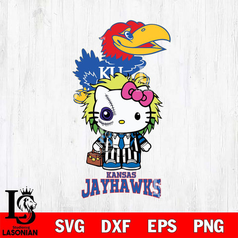 Kansas Jayhawks Hello Kitty Horror 8 Svg Eps Dxf Png File, Digital Download