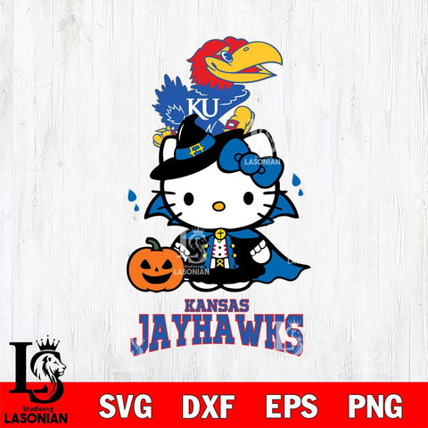 Kansas Jayhawks Hello Kitty Horror 9 Svg Eps Dxf Png File, Digital Download