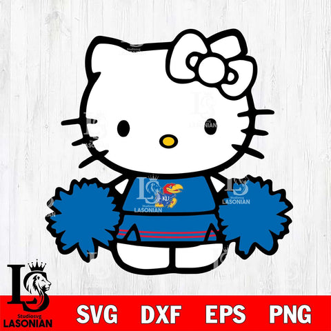 Kansas Jayhawks Hello Kitty sport 3 Svg Eps Dxf Png File, NCAA svg, Digital Download, Instant Download