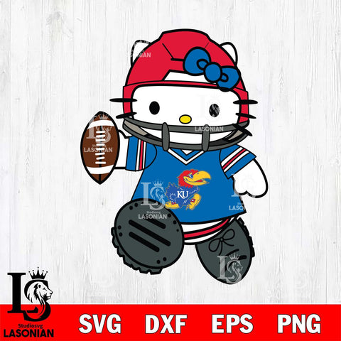 Kansas Jayhawks Hello Kitty sport Svg Eps Dxf Png File, NCAA svg, Digital Download, Instant Download