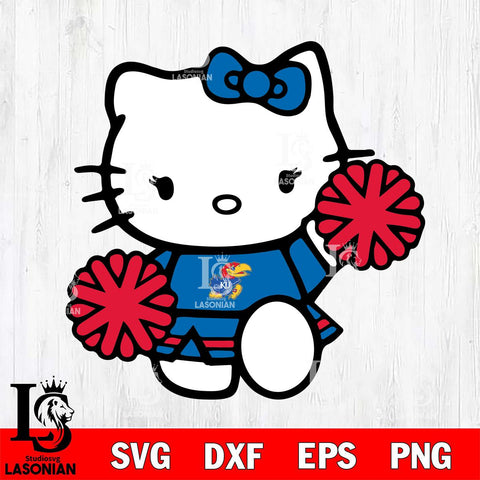 Kansas Jayhawks Hello Kitty sport 4 Svg Eps Dxf Png File, NCAA svg, Digital Download, Instant Download