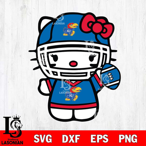 Kansas Jayhawks Hello Kitty sport 6 Svg Eps Dxf Png File, NCAA svg, Digital Download, Instant Download