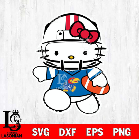 Kansas Jayhawks Hello Kitty sport 8 Svg Eps Dxf Png File, NCAA svg, Digital Download, Instant Download