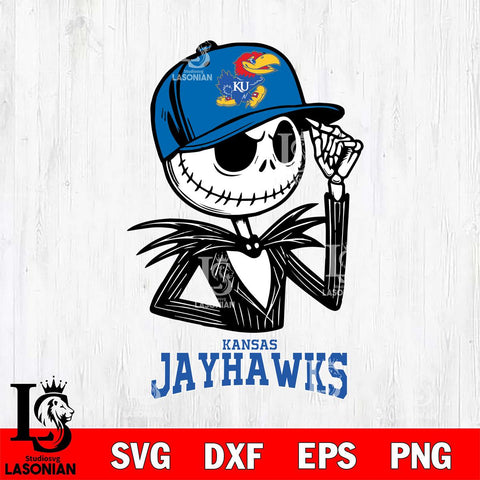 Kansas Jayhawks Jack Skellington 3 Halloween Svg Eps Dxf Png File, NCAA svg, Digital Download, Instant Download