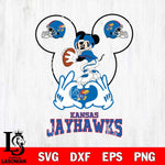 Kansas Jayhawks Mickey Heart Rugby Svg Eps Dxf Png File, Digital Download ,Instant Download, Cricut File