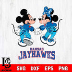 Kansas Jayhawks Mickey Minnie Valentine Rugby Svg Eps Dxf Png File, Digital Download ,Instant Download, Cricut File