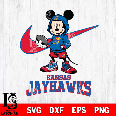 Kansas Jayhawks Mikey Mouse Disney NIKE, Svg Eps Dxf Png File, Digital Download