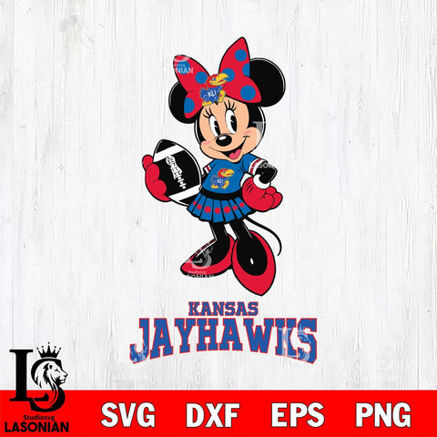 Kansas Jayhawks Minnie Mouse, Svg Eps Dxf Png File, Digital Download