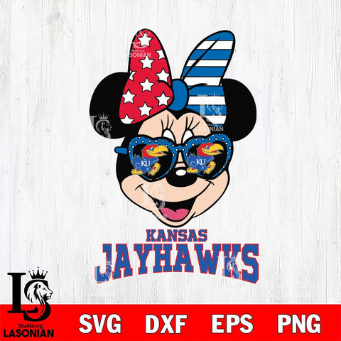 Kansas Jayhawks Minnie Mouse Love 2, Svg Eps Dxf Png File, Digital Download