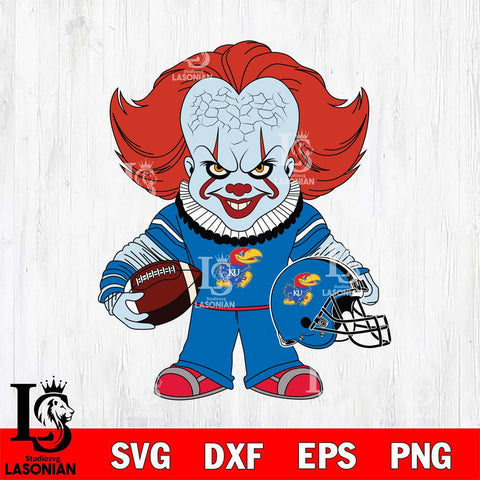 Kansas Jayhawks Pennywise Horror Sport Svg Eps Dxf Png File, Digital Download