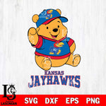 Kansas Jayhawks Pooh Bear Disney, Svg Eps Dxf Png File, Digital Download