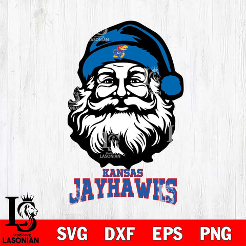 Kansas Jayhawks Santa Claus Christmas Svg dxf eps png pdf file,NCAA svg,Digital Download,Cricut file