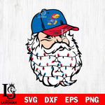 Kansas Jayhawks Santa Claus Face Svg dxf eps png pdf file,NCAA svg,Digital Download,Cricut file