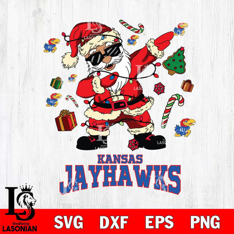 Kansas Jayhawks Santa Claus Football Svg dxf eps png pdf file,NCAA svg,Digital Download,Cricut file