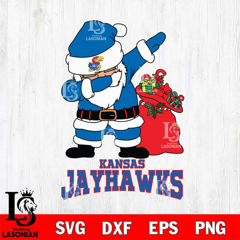 Kansas Jayhawks Santa Dabbing Christmas Svg dxf eps png pdf file,NCAA svg,Digital Download,Cricut file